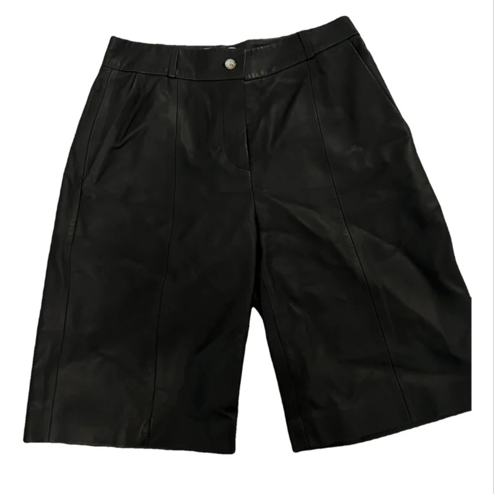 NWT LouLou Studio Leather Bermuda shorts